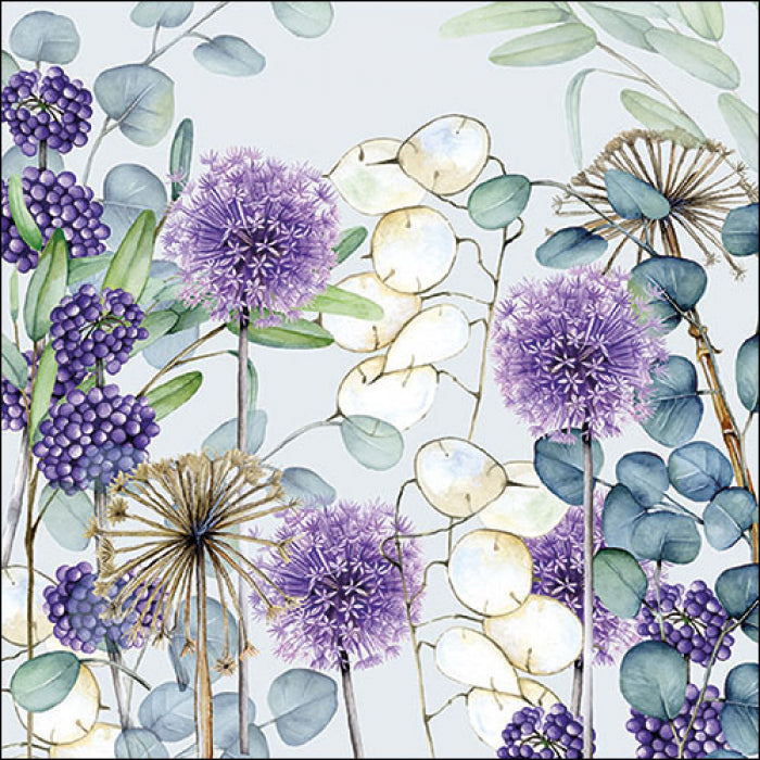 Szalvéta Virágos papírszalvéta 33x33 cm Lunaria Green