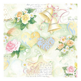 Szalvéta Wedding Bells Green esküvői papírszalvéta 33x33 cm